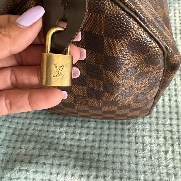 Louis Vuitton Brown Checkered Satchel Speedy 35 - Picture 2 of 10